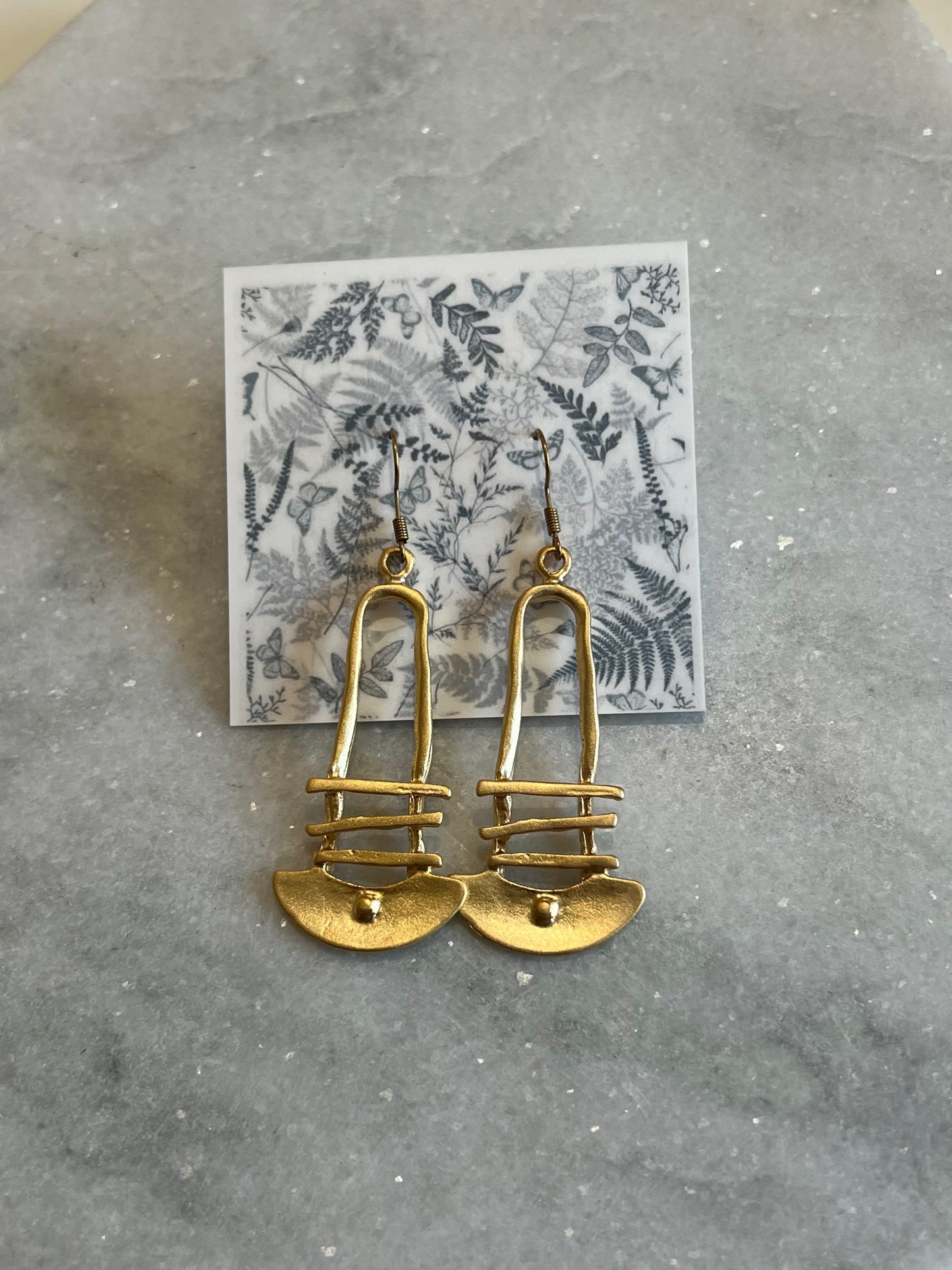 Brass Protective Eye Earrings