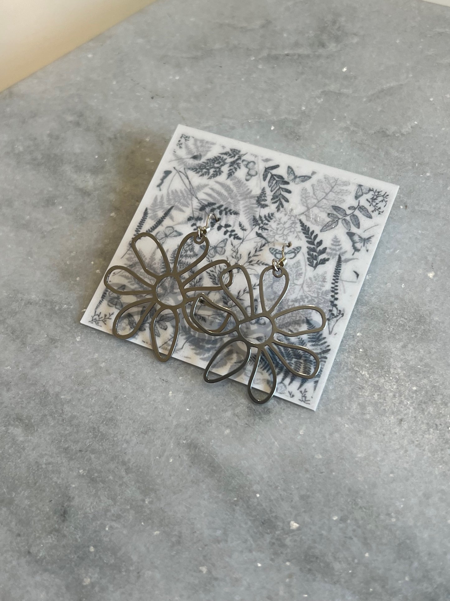 Silver Flower Earrings