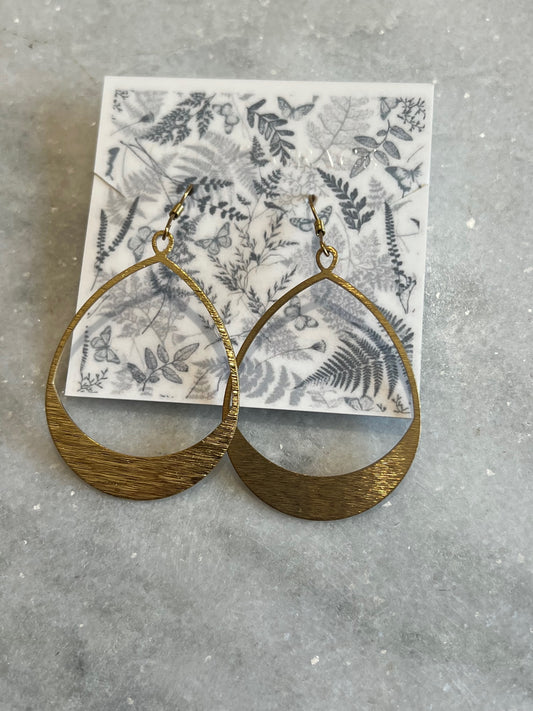 brass drop earrings. handmade in Sonoma county.